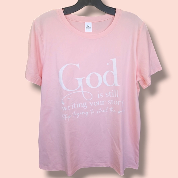 Mariana Light Pink Inspirational Short Sleeve Tee - Picture 3 of 4